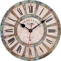 OEM Reloj De Pared Vintage Retro - Reloj Industrial Silencioso De P&eacute;ndulo De Madera Moderno Para Dormitorio, Cocina, Ba&ntilde;o, Oficina, Hotel (negro) Modou-cr