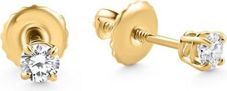Pompeii3 1/4 Ct Diamond Screw Back Studs 14k Yellow Gold Lab Grown Eco Friendly