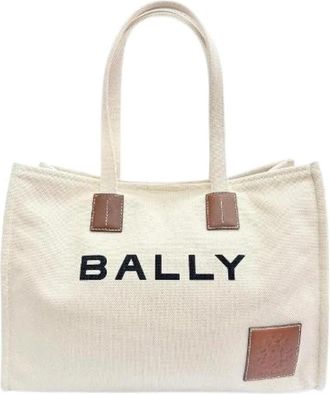 Bally Pre-owned Akelei Canvas Tote Bag - Dames - Vintage Schoudertas - Beige - ONE Size - Leer - Vintage