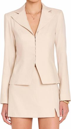 Amanda Uprichard Alana Blazer Jacket In Stone