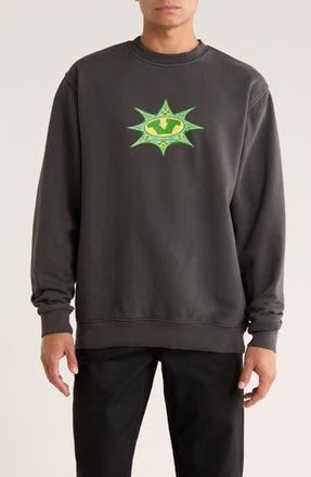 Vans Star Checker Fleece Crewneck Sweatshirt in Black at Nordstrom Rack, Size X-Large