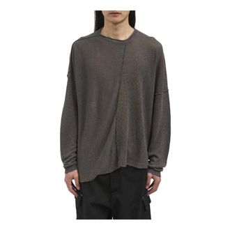 Isabel Benenato Round-neck Knitwear, male, Brown, Size: M Maglia Girocollo in Lino