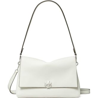 Tory Burch Charlie Leather Shoulder Bag in Bianco at Nordstrom