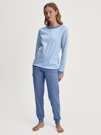 CALIDA Schlafanzug CALIDA Midnight Love, Damen, Gr. L (48/50), scandinavian, Interlock, Obermaterial: 100% Baumwolle, bequem lang, Rundhals, Homewear-Sets Sc