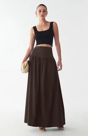 ST MRLO Gracie Skirt in Dark Brown at Nordstrom, Size 12