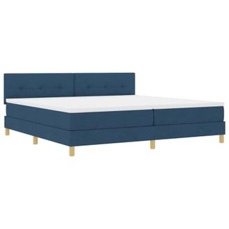 vidaXL Cama Box Spring Con Colch&oacute;n Con Colch&oacute;n Azul 200 X 200 Cm Tela Vidaxl