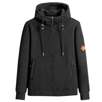 Generic Ladies Outdoor Fleece Jacket for Women Full Zip with Hooded and Zip Pockets Autumn Winter Warm Jackets (Black, XXXL)