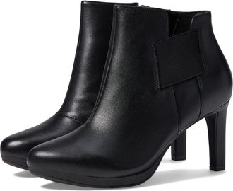 Clarks Womens Ambyr Rise Ankle Boot, Black Leather, 10