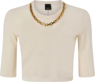Pinko Kimberly 106635A32Cc 03 - Dames - Ronde hals truien - Beige - S - Truien & Vesten