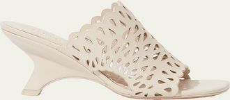 SIMKHAI Shadow Laser-Cut Leather Mules
