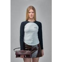 Courr&egrave;ges Circle Contrast Long-Sleeved T-Shirt