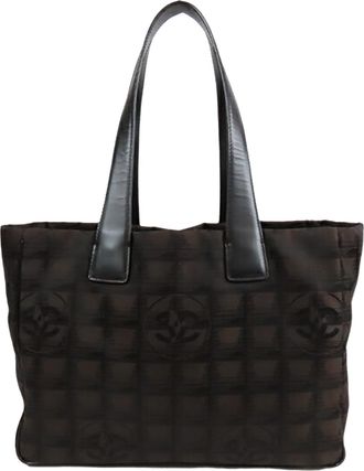 Chanel Pre-owned Womens New Travel Line Nylon Tote - Dark Brown Textile - One Size