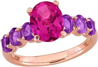 Rina Limor Rose Gold-Plated Silver 3.21 Ct. Tw. Gemstone Ring