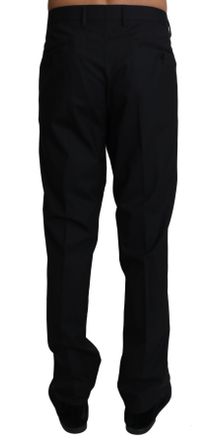 Dolce & Gabbana Mens Wool Stretch Dress Trousers Black