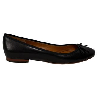 Celine Pre-owned Womens Bow Detail Ballet Flats in Black Leather - Size EU 36