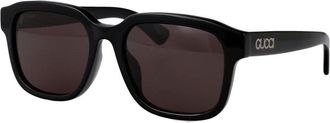 Gucci Sunglasses, male, Black, Size: 55 MM Rectangular Sunglasses