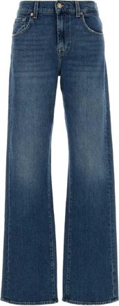 7 For All Mankind Blue Straight Mid Rise Jeans