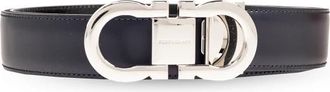 Ferragamo Omkeerbare Riem met Logo - Heren - Riemen - Blauw - 90 CM - Leer - Accessoires