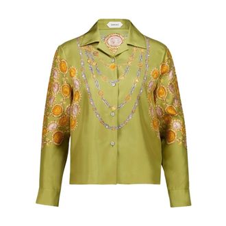 Versace Dames, Blouses & Shirts, Veelkleurig, Maat: S Zijde