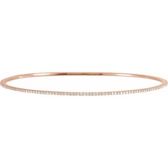 Diamond2Deal 14k Gold 1 CTW Lab-Grown Diamond Stackable Bangle Bracelet 8