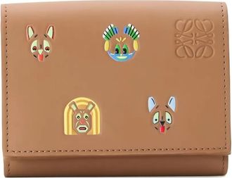 Loewe Portemonnee met kattenprint - Beige