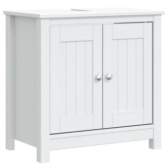 Berkfield Home Beautiful 2 Piece Bathroom Furniture Set BERG White Solid Wood Pine