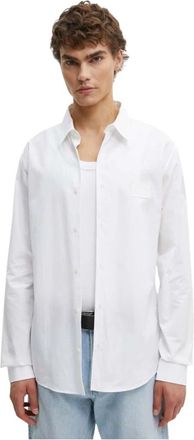 Iceberg Logo-patch Long-sleeve Shirt - Heren - Zakelijke Overhemden - Wit - M - Katoen - Overhemden