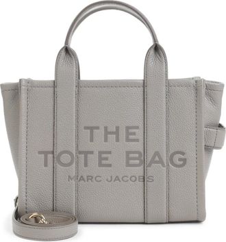 Marc Jacobs Shopping Bags, female, Gray, ONE SIZE, The Leather Small Tote Bag