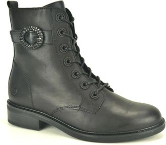 Remonte Zwart Botje N. + Tiret - Dames - Veterlaarzen - Zwart - 36 EU - Schoenen
