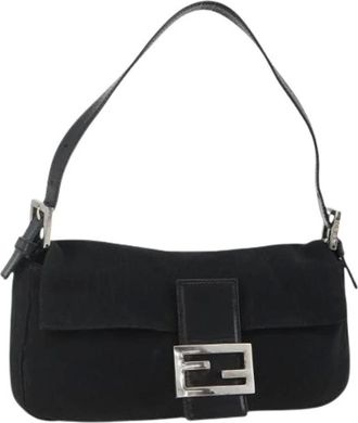 Fendi Pre-owned Shoulder Bags, female, Black, Size: ONE SIZE Pre-owned Vintage Nylon Shoulder Bag