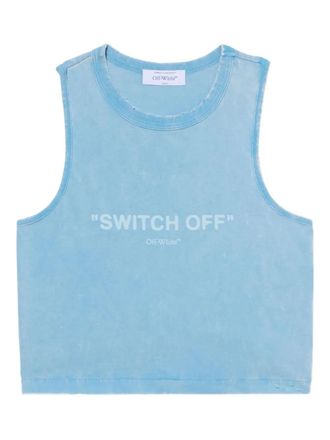 Off-white Switch Off cotton sleeveless tank top - women - Cotton - L - Blue