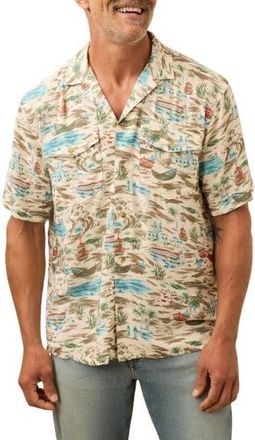 Faherty Bali Camp Shirt in Nazare Shore at Nordstrom Rack, Size Xx-Large