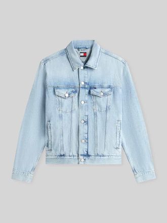 Tommy Jeans Regular Fit Jeansjacke aus reiner Baumwolle mit Logo-Patch in Hellblau, Gr&ouml;&szlig;e XXL