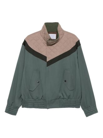 Kolor quilted-panel zip-up jacket - men - Fabric - 1 - Green