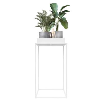 ML Design Soporte Para Plantas De Metal Blanco Macetero De Pie 88 X 45 X 45 Cm Jardinera Para Interior O Exterior Dise&ntilde;o Moderno Florero Maceta De Construcci&oacute;n 