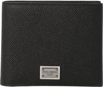 Dolce & Gabbana Wallets & Cardholders, male, Black, Size: ONE SIZE Bi-Fold Wallet with Logo Plaque