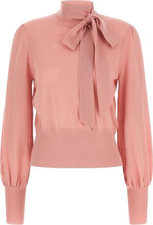 Zimmermann Truien & Vesten, Dames, Roze, S, Wol, Pussybow Sweater