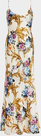 L'agence Serita V-Neck Bias-Cut Maxi Dress