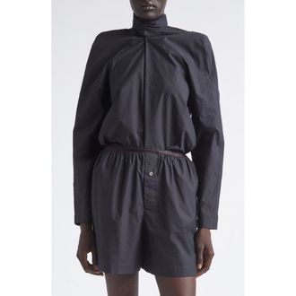 Christophe Lemaire Ascot Cotton & Silk Top in Squid Ink at Nordstrom, Size 10 Us