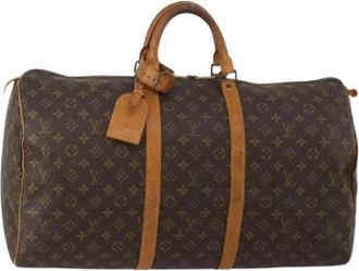 Louis Vuitton Pre-owned Keepall 55 Boston Bag - Dames - Vintage Weekendtas - Bruin - ONE Size - Leer - Vintage