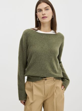 Contemporaine Womens Brushed boat-neck sweater