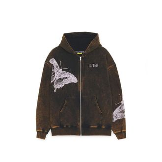 Iuter Zip-throughs, male, Brown, Size: XL Zip Hoodie Butterfly Marble