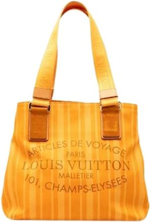Louis Vuitton Pre-owned Tote Bags, female, Yellow, Size: ONE SIZE Pre-owned Plan Soleil Cabas PM Canvas Suede Tote Bag