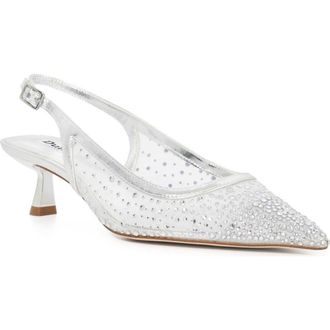 Dune London Ciana Slingback Pointed Toe Kitten Heel Pump in Silver at Nordstrom, Size 6.5Us