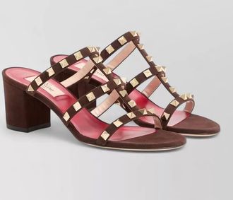 Valentino Garavani leather rockstud embellished mules
