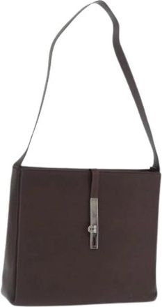 Ferragamo Pre-owned leren schoudertas - Dames - Vintage Schoudertas - Bruin - ONE Size - Leer - Vintage