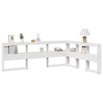 Berkfield Home Bookcase Headboard L-Shaped White 160 cm Solid Wood Pine