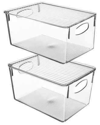 Sorbus Clear 2Pc Storage Bin With Lid