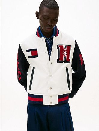 Tommy Hilfiger Logo Appliqu&eacute; Relaxed Varsity Jacket