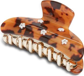 Chelsea28 Flower Detail Claw Clip in Brown Multi at Nordstrom